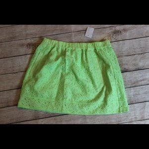 J Crew Neon eyelet Skirt
